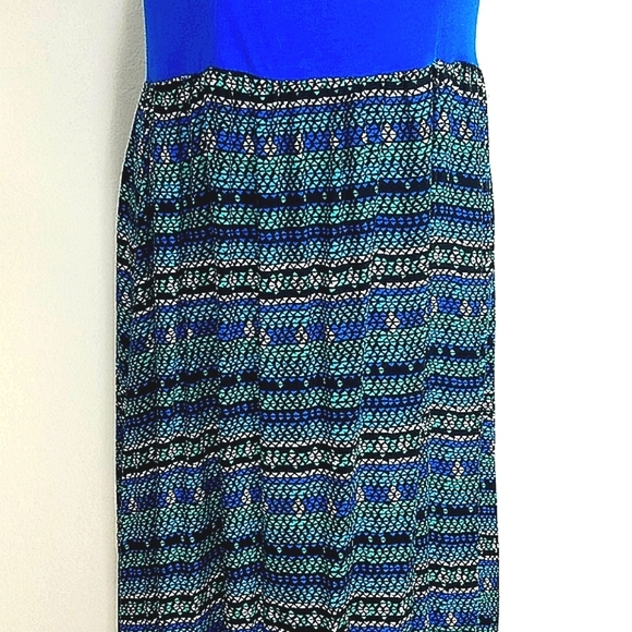 Mudd Babydoll Maxi Dress M Coastal Coquette Y2K Striped Royal Blue Sweetheart - Picture 4 of 9